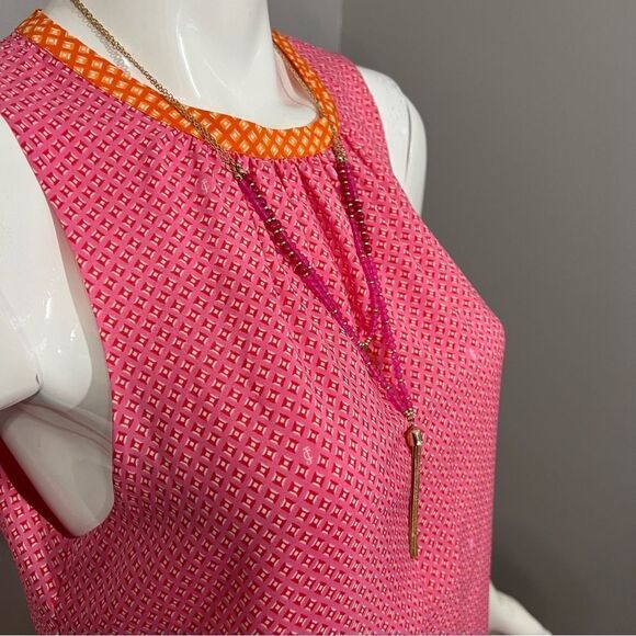 ‎Juicy Couture Pink/Orange Sleeveless Tie Neck Shift Dress -- 10 - Picture 5 of 11